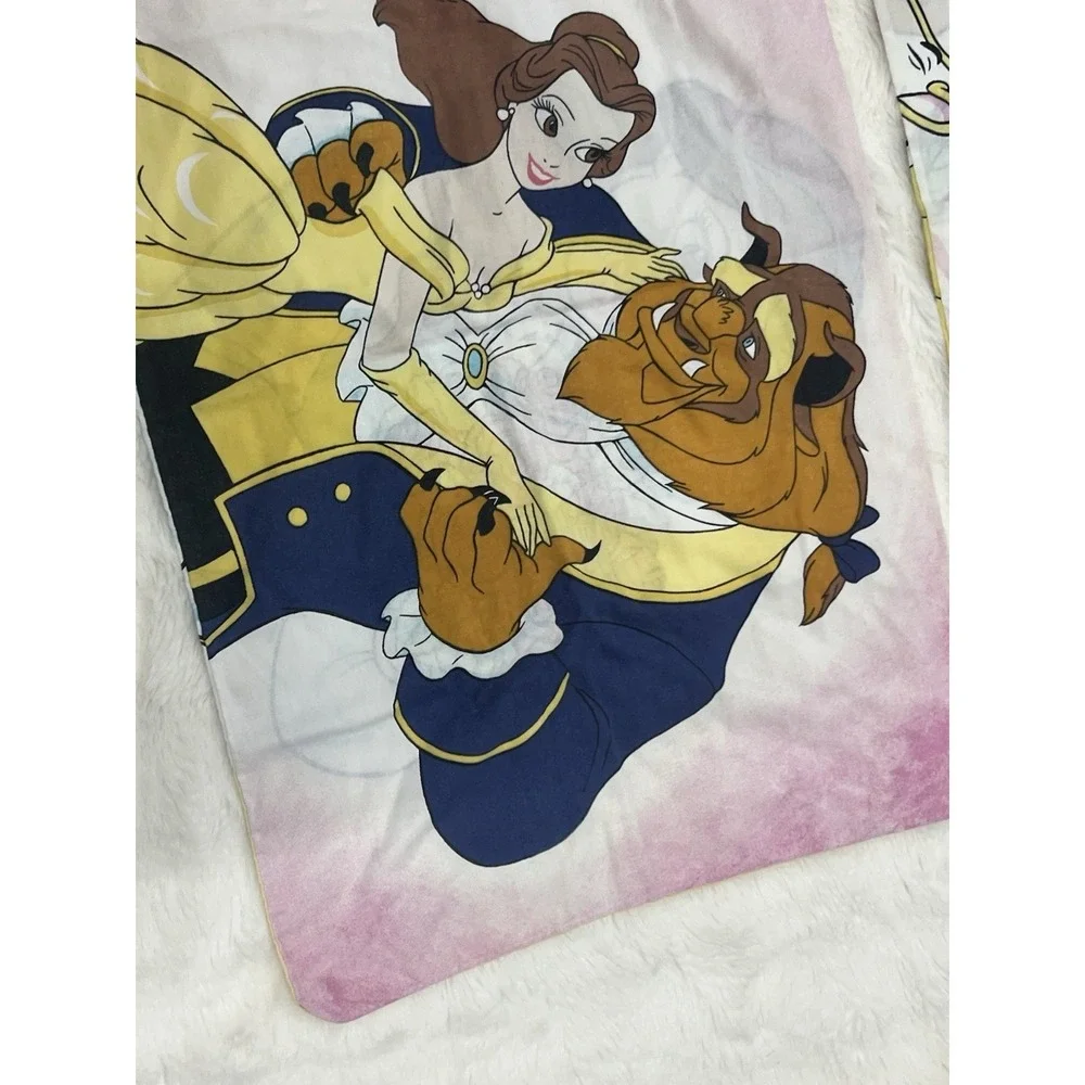 VTG 90s Pillow Case Size Standard Beauty and the Beast Made USA 2 Sided Sham Lot